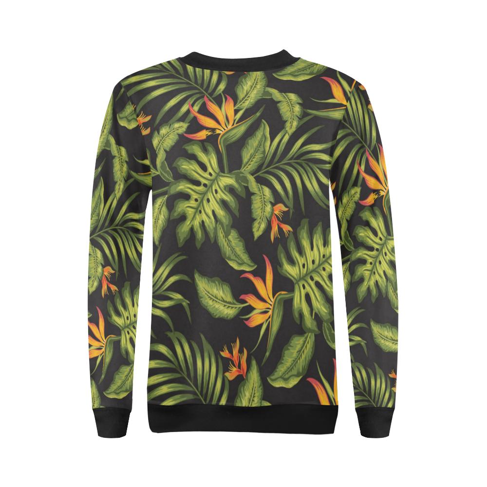 Bird Of Paradise Pattern Print Design BOP013 Women Long Sleeve Sweatshirt-JorJune