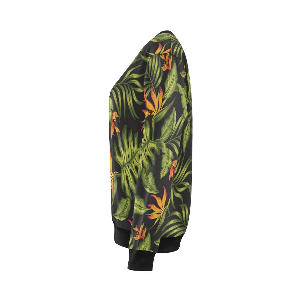Bird Of Paradise Pattern Print Design BOP013 Women Long Sleeve Sweatshirt-JorJune