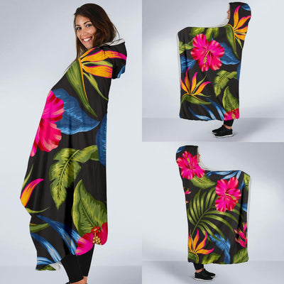 Bird Of Paradise Pattern Print Design BOP014 Hooded Blanket-JORJUNE.COM