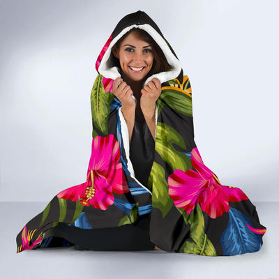 Bird Of Paradise Pattern Print Design BOP014 Hooded Blanket-JORJUNE.COM