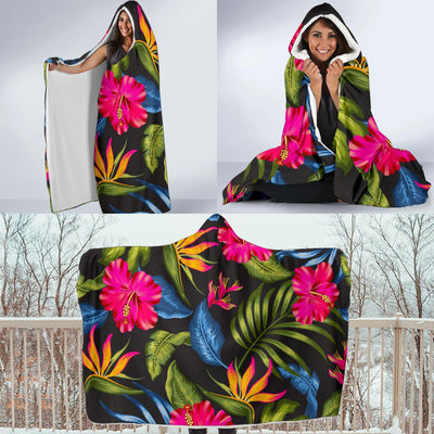 Bird Of Paradise Pattern Print Design BOP014 Hooded Blanket-JORJUNE.COM