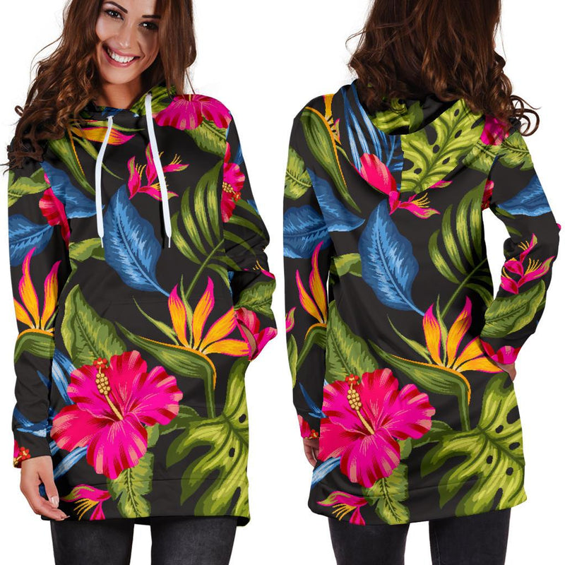 Bird Of Paradise Pattern Print Design BOP014 Women Hoodie Dress