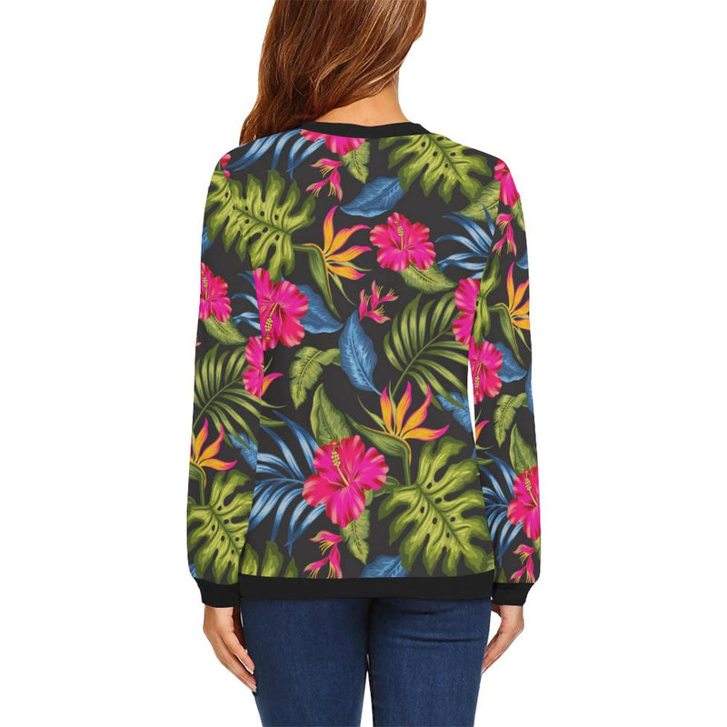 Bird Of Paradise Pattern Print Design BOP014 Women Long Sleeve Sweatshirt-JorJune