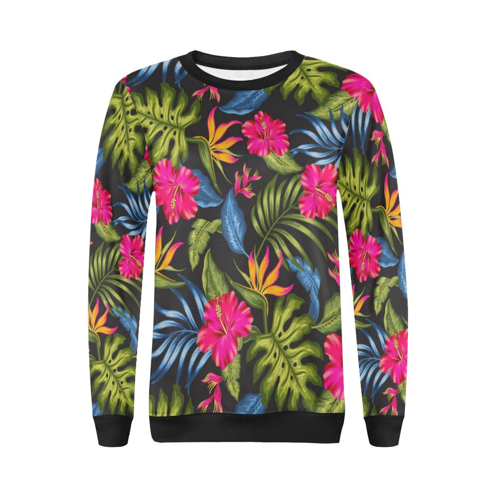 Bird Of Paradise Pattern Print Design BOP014 Women Long Sleeve Sweatshirt-JorJune