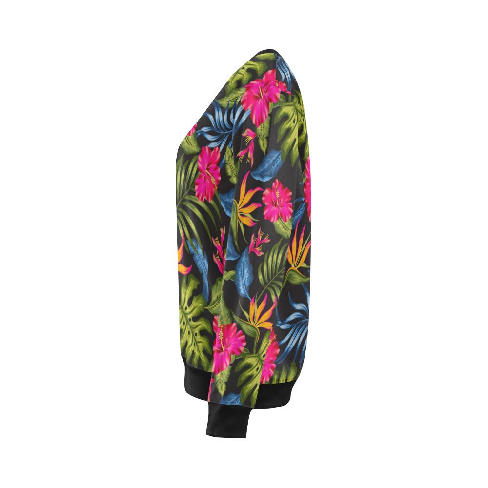 Bird Of Paradise Pattern Print Design BOP014 Women Long Sleeve Sweatshirt-JorJune