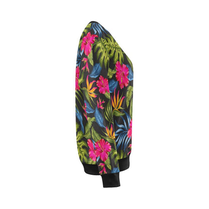Bird Of Paradise Pattern Print Design BOP014 Women Long Sleeve Sweatshirt-JorJune