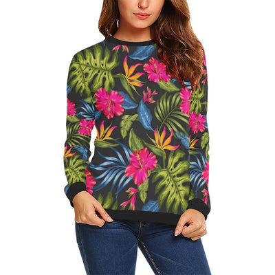 Bird Of Paradise Pattern Print Design BOP014 Women Long Sleeve Sweatshirt-JorJune