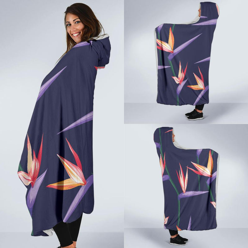 Bird Of Paradise Pattern Print Design BOP015 Hooded Blanket-JORJUNE.COM