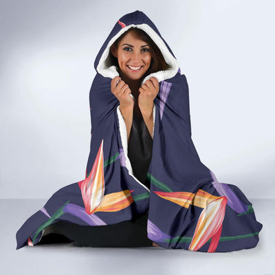 Bird Of Paradise Pattern Print Design BOP015 Hooded Blanket-JORJUNE.COM