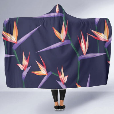 Bird Of Paradise Pattern Print Design BOP015 Hooded Blanket-JORJUNE.COM