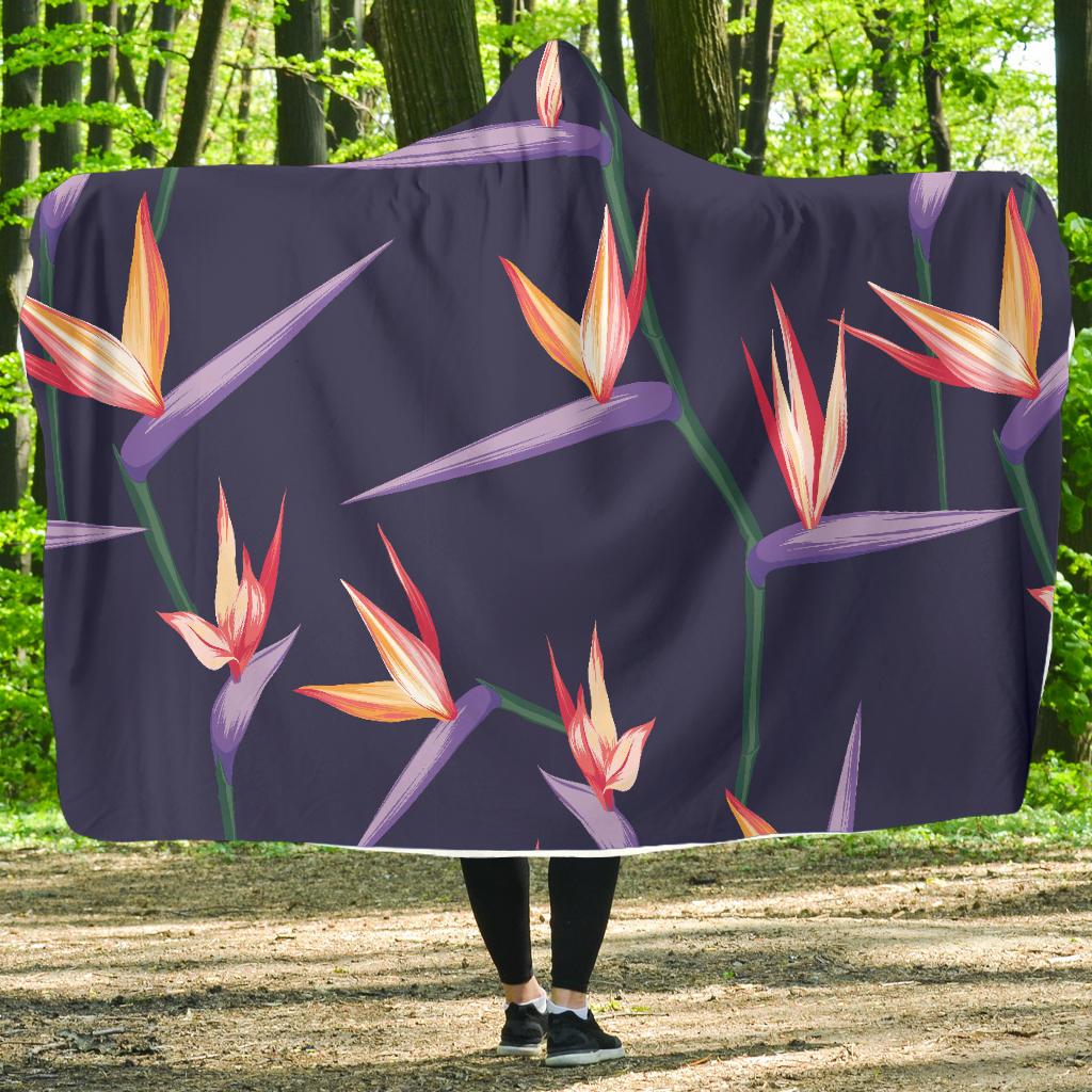 Bird Of Paradise Pattern Print Design BOP015 Hooded Blanket-JORJUNE.COM