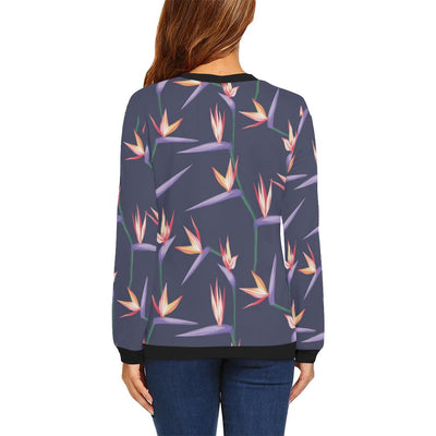 Bird Of Paradise Pattern Print Design BOP015 Women Long Sleeve Sweatshirt-JorJune