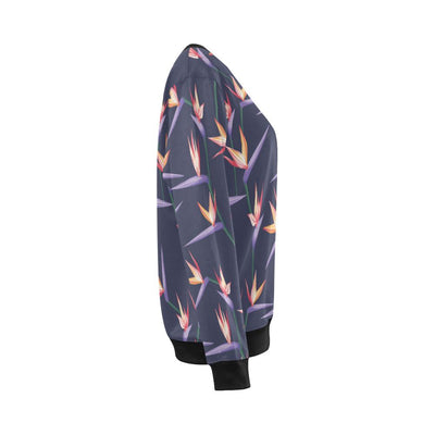 Bird Of Paradise Pattern Print Design BOP015 Women Long Sleeve Sweatshirt-JorJune