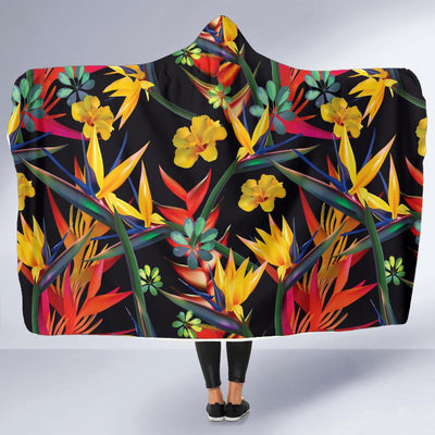 Bird Of Paradise Pattern Print Design BOP016 Hooded Blanket-JORJUNE.COM