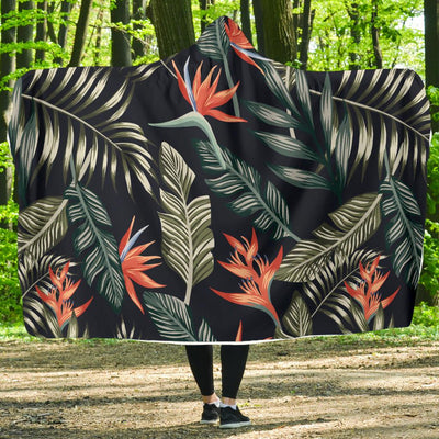 Bird Of Paradise Pattern Print Design BOP02 Hooded Blanket-JORJUNE.COM