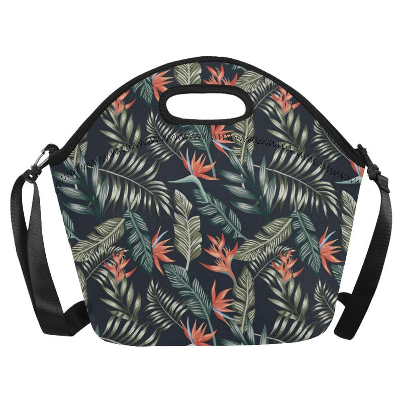 Bird Of Paradise Pattern Print Design BOP02 Neoprene Lunch Bag-JorJune