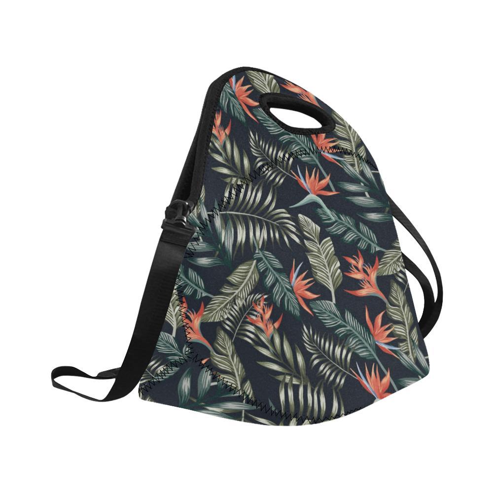 Bird Of Paradise Pattern Print Design BOP02 Neoprene Lunch Bag-JorJune