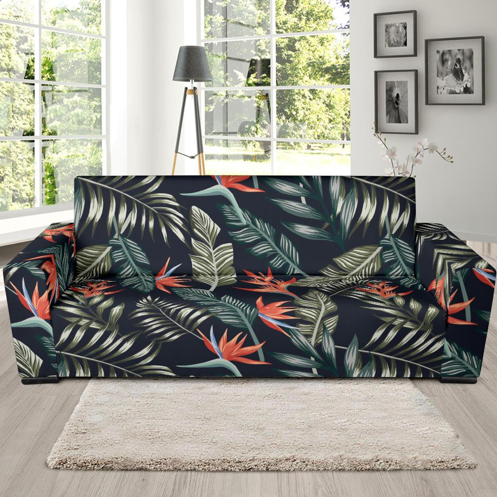 Bird Of Paradise Pattern Print Design BOP02 Sofa Slipcover-JORJUNE.COM