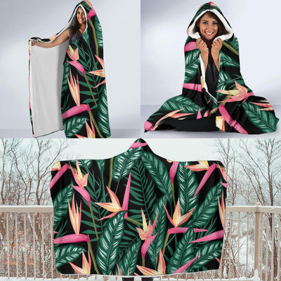 Bird Of Paradise Pattern Print Design BOP03 Hooded Blanket-JORJUNE.COM