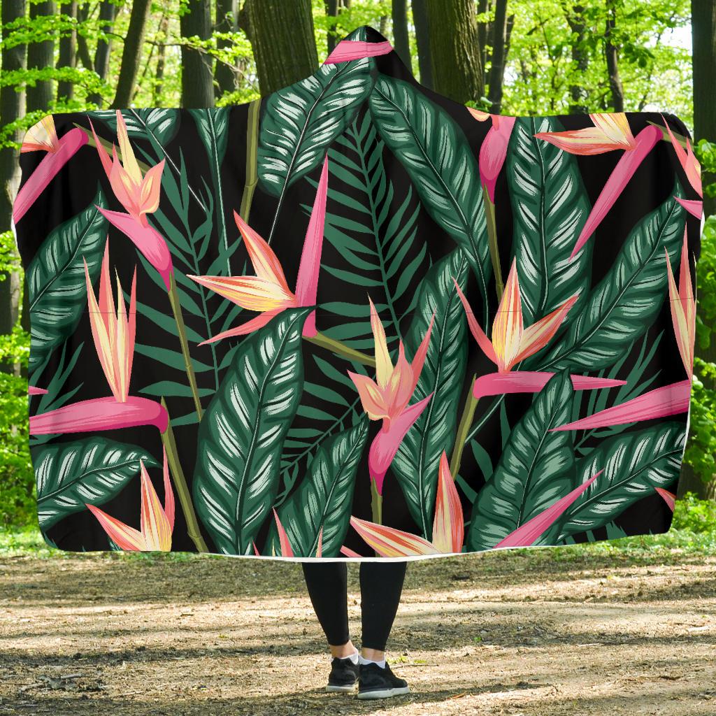 Bird Of Paradise Pattern Print Design BOP03 Hooded Blanket-JORJUNE.COM