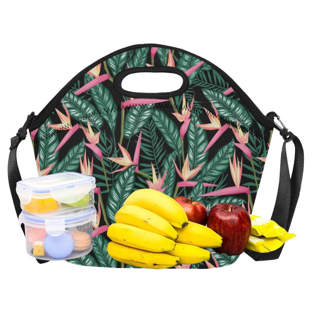 Bird Of Paradise Pattern Print Design BOP03 Neoprene Lunch Bag-JorJune