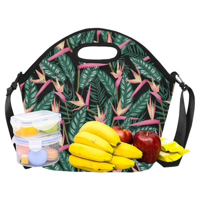 Bird Of Paradise Pattern Print Design BOP03 Neoprene Lunch Bag-JorJune