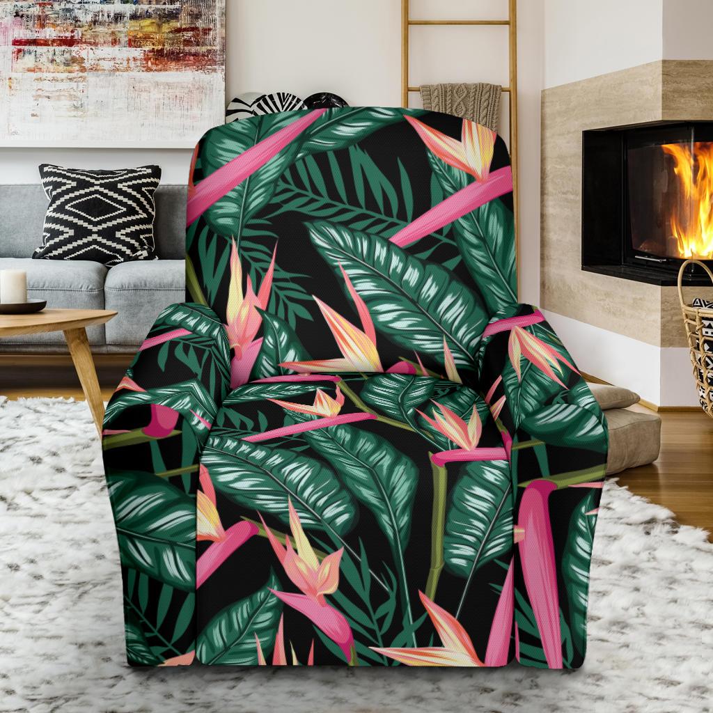 Bird Of Paradise Pattern Print Design BOP03 Recliner Slipcover-JORJUNE.COM