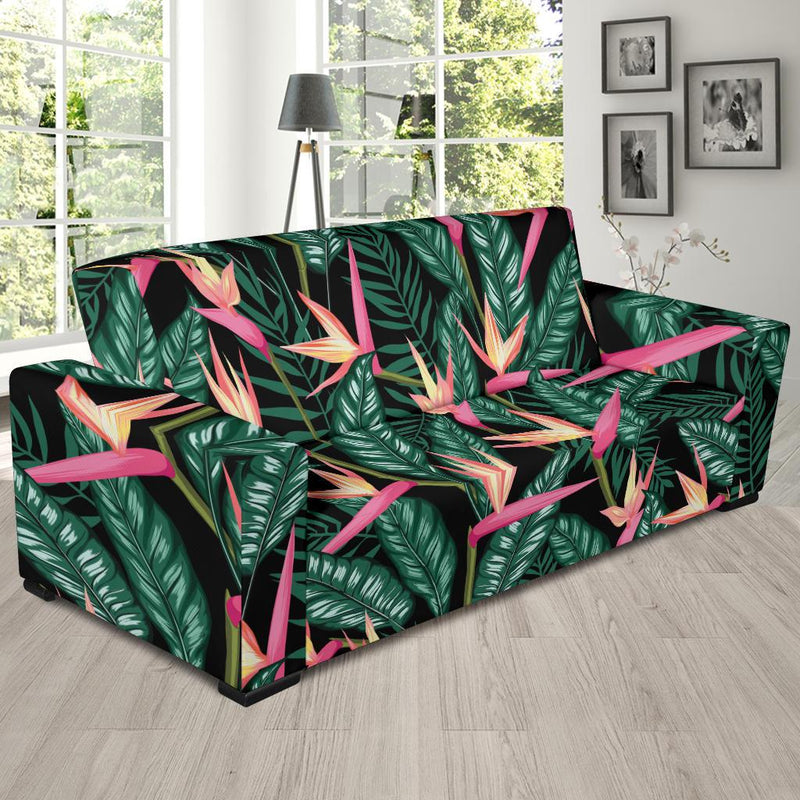 Bird Of Paradise Pattern Print Design BOP03 Sofa Slipcover-JORJUNE.COM