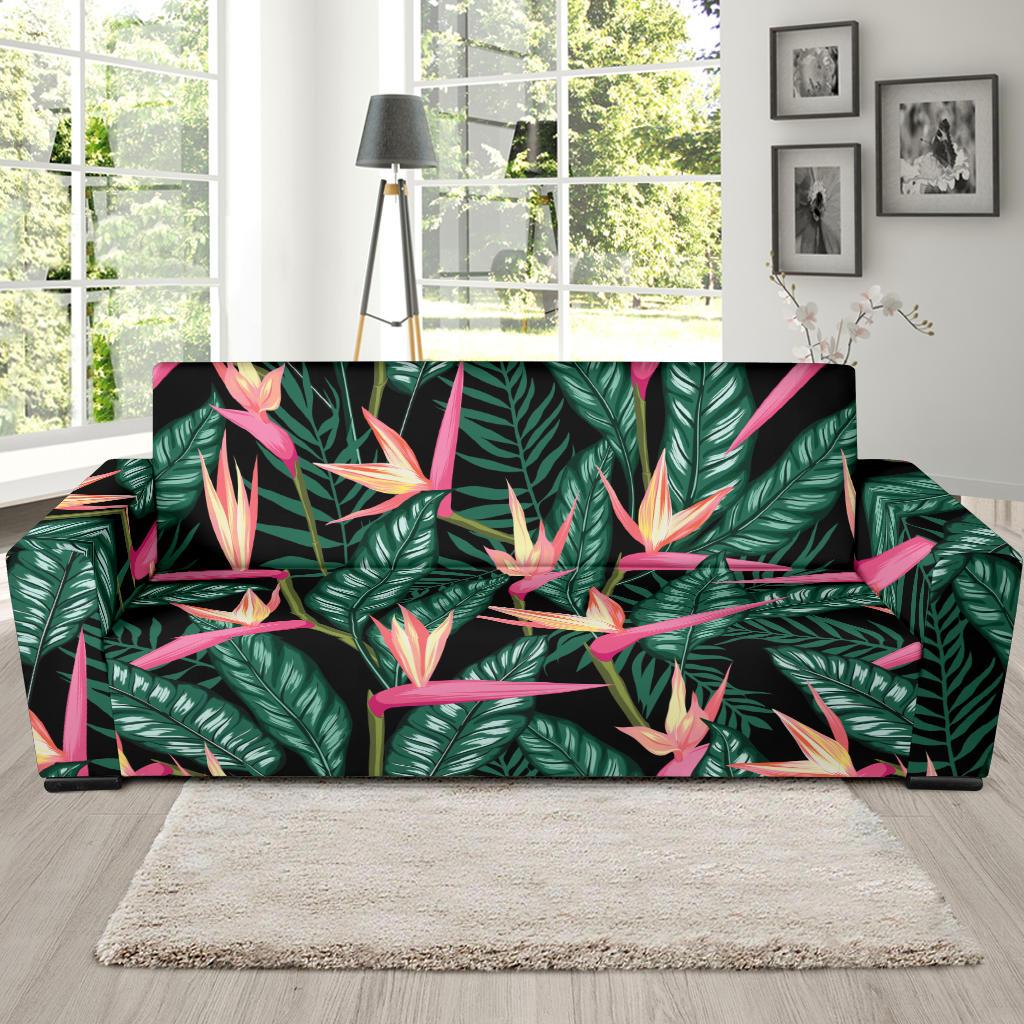 Bird Of Paradise Pattern Print Design BOP03 Sofa Slipcover-JORJUNE.COM