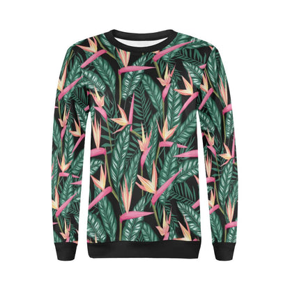 Bird Of Paradise Pattern Print Design BOP03 Women Long Sleeve Sweatshirt-JorJune