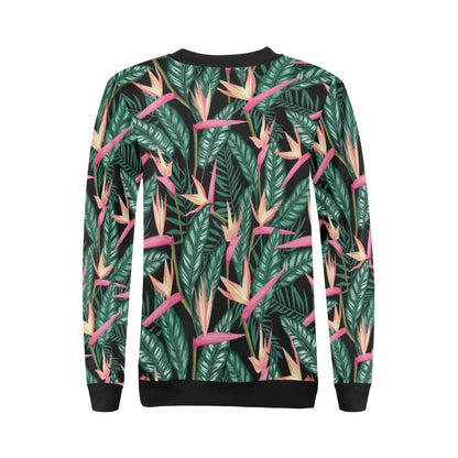 Bird Of Paradise Pattern Print Design BOP03 Women Long Sleeve Sweatshirt-JorJune