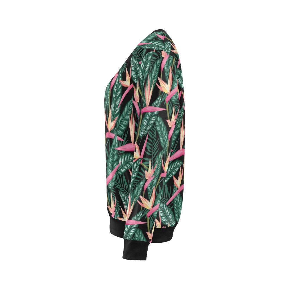 Bird Of Paradise Pattern Print Design BOP03 Women Long Sleeve Sweatshirt-JorJune
