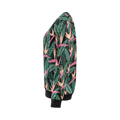 Bird Of Paradise Pattern Print Design BOP03 Women Long Sleeve Sweatshirt-JorJune