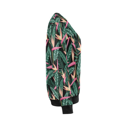 Bird Of Paradise Pattern Print Design BOP03 Women Long Sleeve Sweatshirt-JorJune