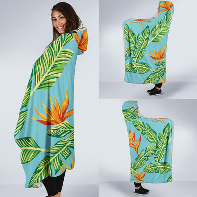 Bird Of Paradise Pattern Print Design BOP04 Hooded Blanket-JORJUNE.COM