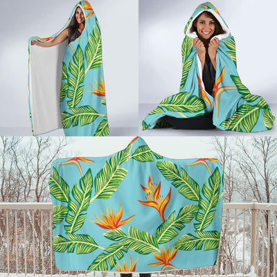 Bird Of Paradise Pattern Print Design BOP04 Hooded Blanket-JORJUNE.COM