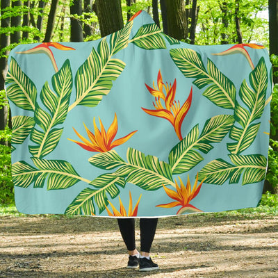 Bird Of Paradise Pattern Print Design BOP04 Hooded Blanket-JORJUNE.COM