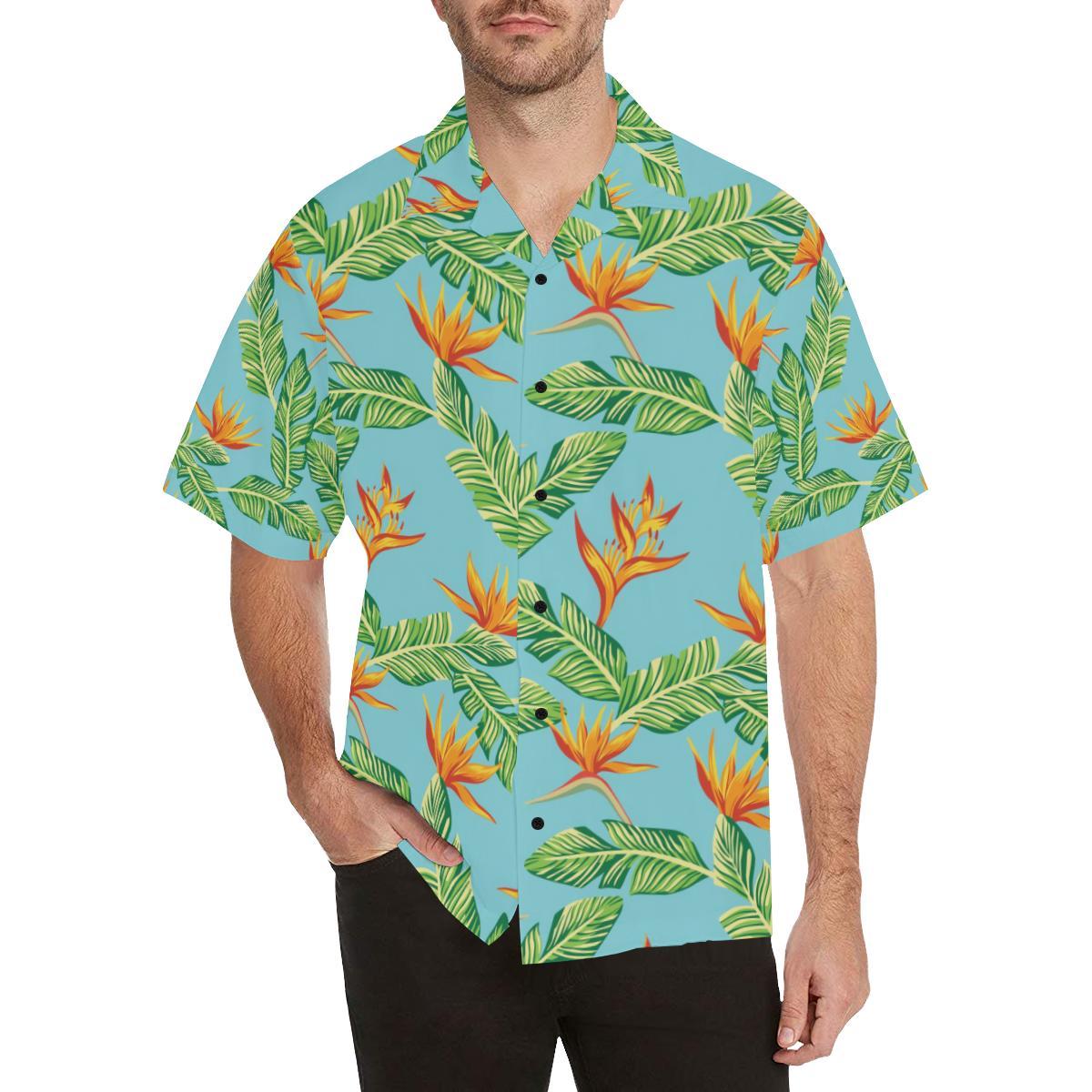 Bird Of Paradise Pattern Print Design BOP04 Men Hawaiian Shirt-JorJune