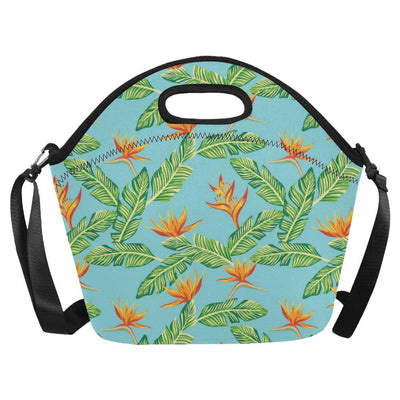 Bird Of Paradise Pattern Print Design BOP04 Neoprene Lunch Bag-JorJune