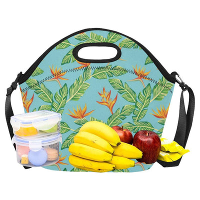 Bird Of Paradise Pattern Print Design BOP04 Neoprene Lunch Bag-JorJune