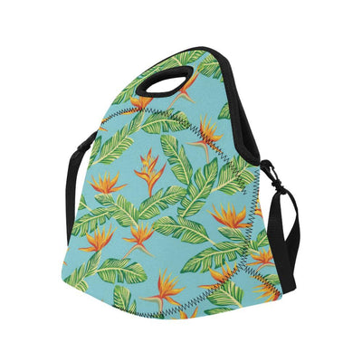 Bird Of Paradise Pattern Print Design BOP04 Neoprene Lunch Bag-JorJune