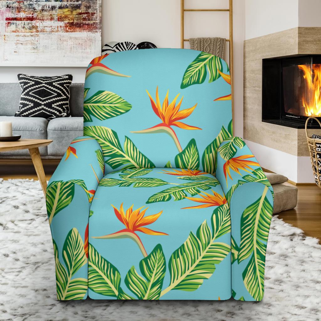 Bird Of Paradise Pattern Print Design BOP04 Recliner Slipcover-JORJUNE.COM