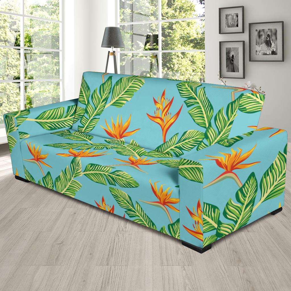 Bird Of Paradise Pattern Print Design BOP04 Sofa Slipcover-JORJUNE.COM