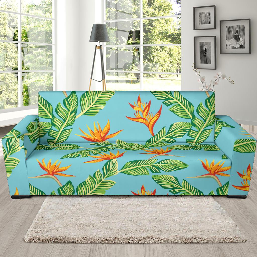 Bird Of Paradise Pattern Print Design BOP04 Sofa Slipcover-JORJUNE.COM