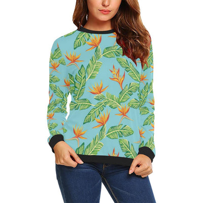 Bird Of Paradise Pattern Print Design BOP04 Women Long Sleeve Sweatshirt-JorJune