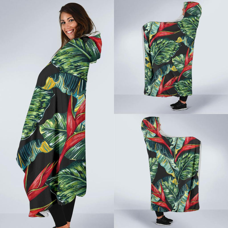 Bird Of Paradise Pattern Print Design BOP06 Hooded Blanket-JORJUNE.COM