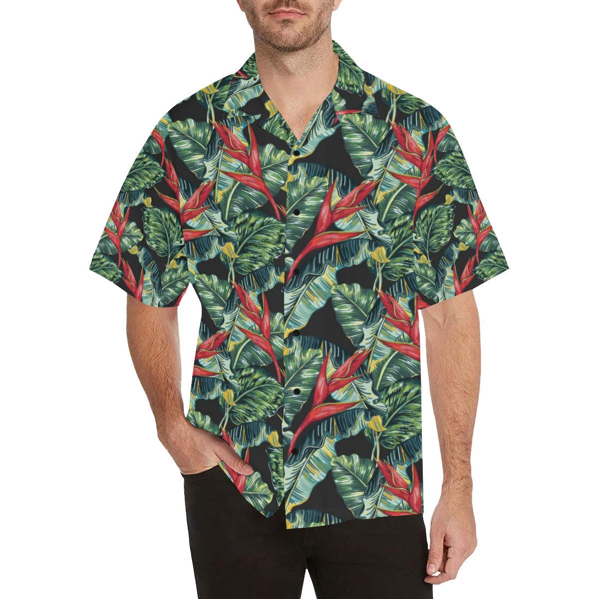 Bird Of Paradise Pattern Print Design BOP06 Men Hawaiian Shirt-JorJune