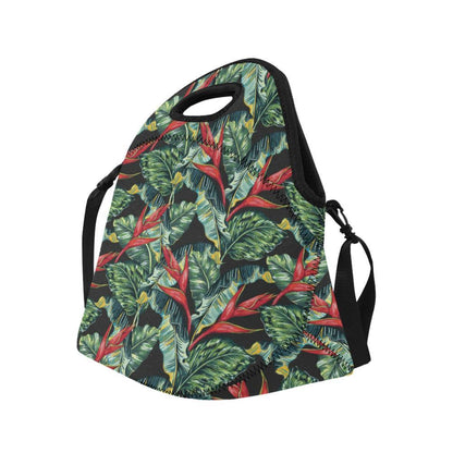 Bird Of Paradise Pattern Print Design BOP06 Neoprene Lunch Bag-JorJune