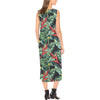 Bird Of Paradise Pattern Print Design BOP06 Sleeveless Open Fork Long Dress