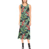 Bird Of Paradise Pattern Print Design BOP06 Sleeveless Open Fork Long Dress